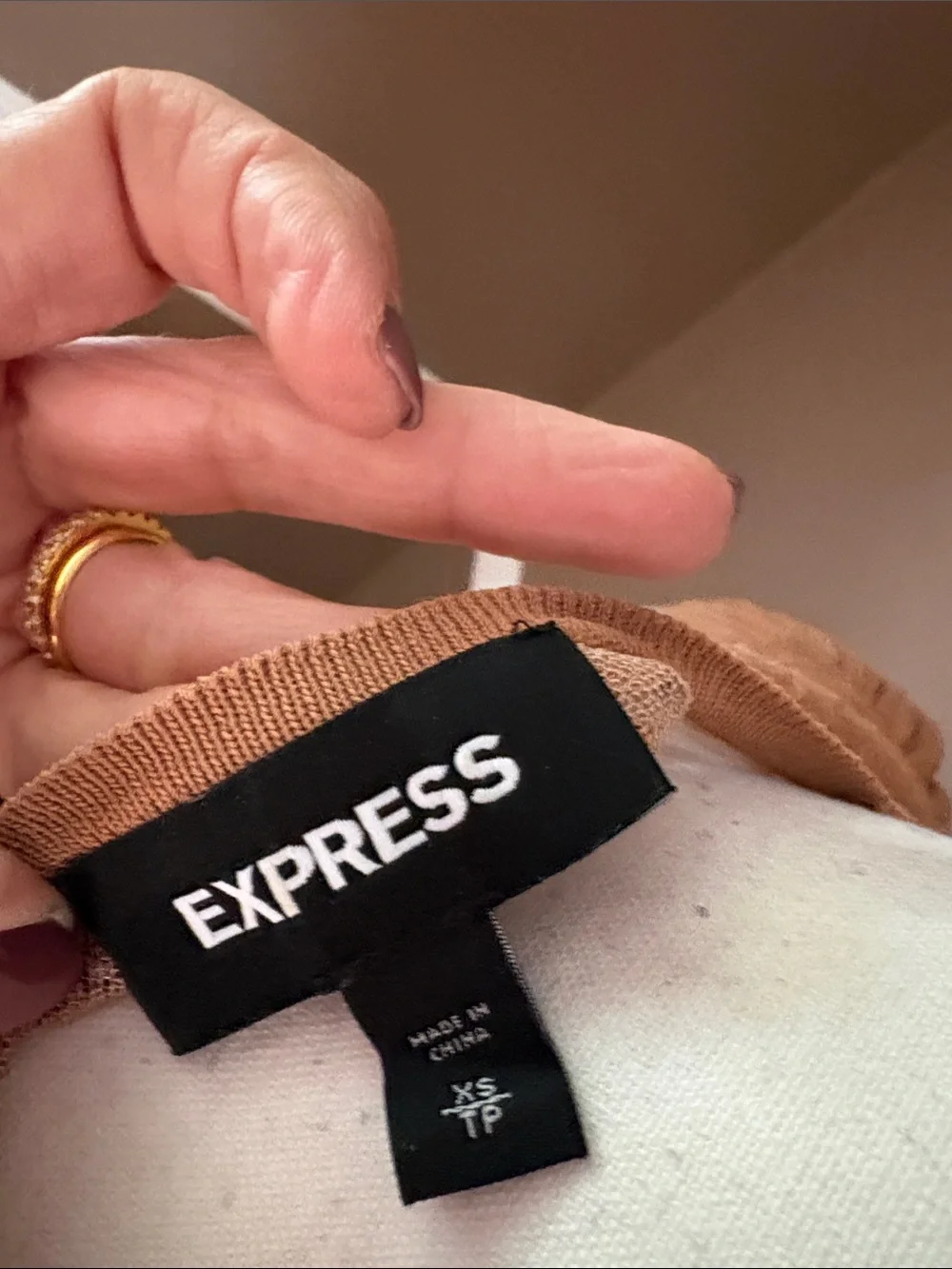 Express Textured Tie-Waist Cardigan in Camel